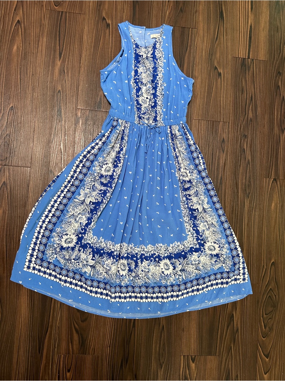 LOFT Petites XSP Blue White Floral Maxi Dress - Picture 5 of 5